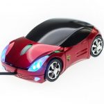 Počítačová myš – auto – červená